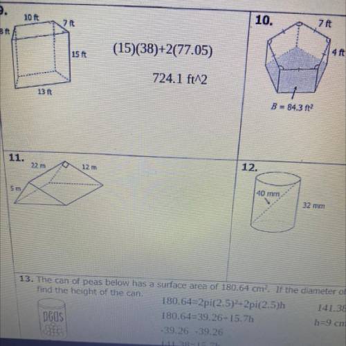 Unit 7 : Volume & Surface Area

Homework 5: Surface Area of Prisms
& Cylinders
Surface are