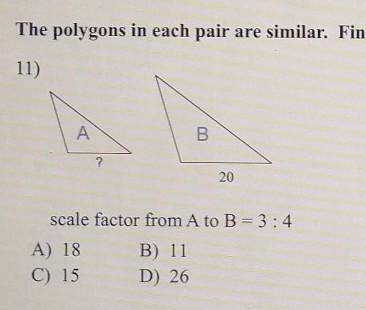 The polygons in each pair are similar. find the missing side length.