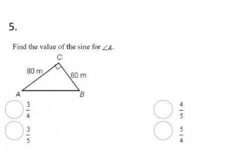 Find the value of sine for angle a