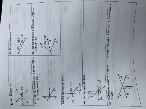 Help please, with all questions, #11,12,13,14,15,16,17