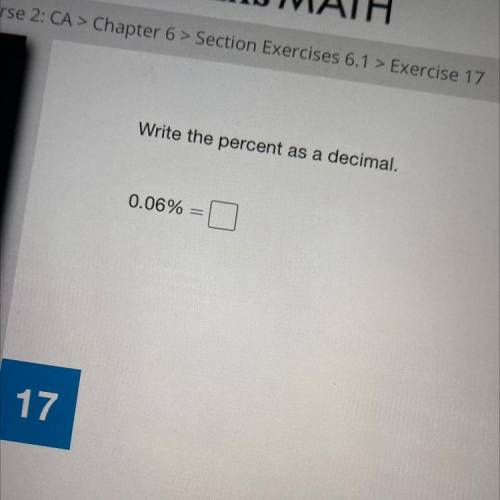 What’s the percentage as a decimal