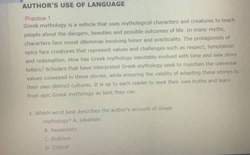 Which word best describes the author's account of Greek mythology?