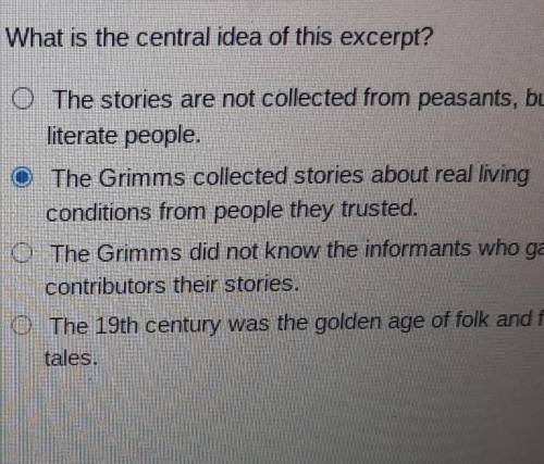 What is the central idea of this excerpt?

from how the grimm brothers saved the Fairy Tale.