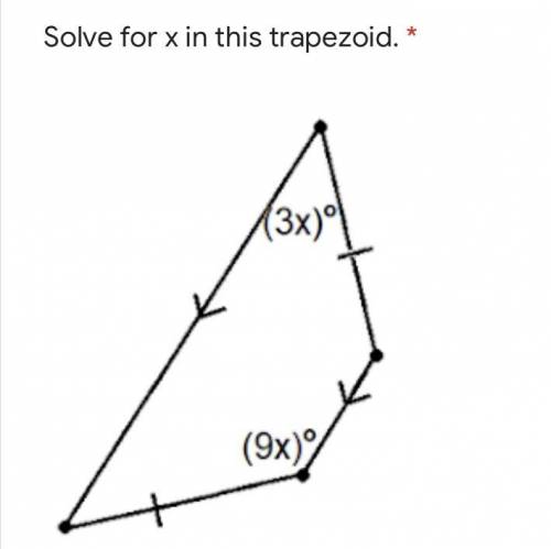 Solve for the x in this trapezoid