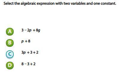 Select the algebraic expression with two variables and one constant.