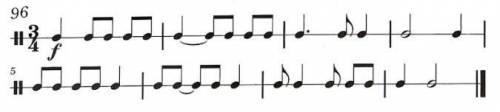 Write the rhythms for the following