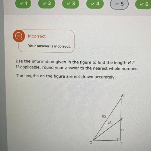 Use the information given in the figure to find the length RT.

If applicable, round your answer t
