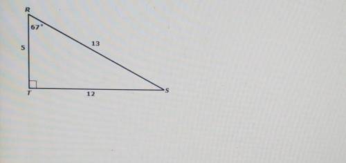 What is the value of cosine of angle R?A0.385B=0.4167C=0.923D=2.4
