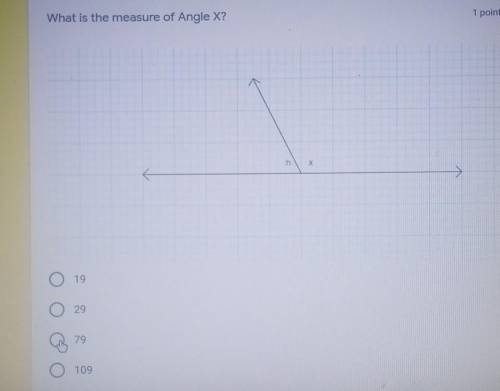 What is the measure angle of x?