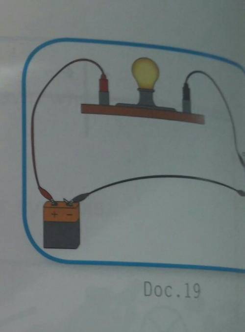 Help ;-;

Replace the pencil with an iron nail (Doc.19 in pic)1. does the lamp glow?2. does an ele