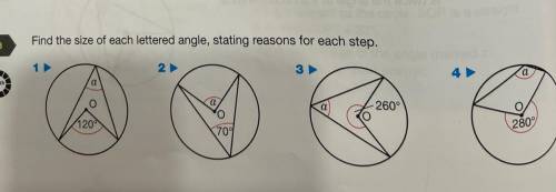 Find the size of each lettered angle,stating the reason for each step