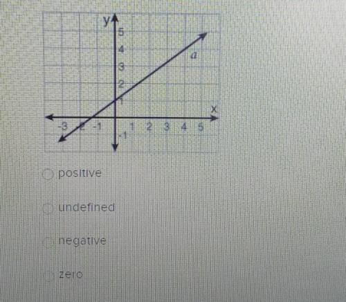 NEED HELP!!! WILL GIVE BRANLIEST Which of the following options best describes the slope of line a?