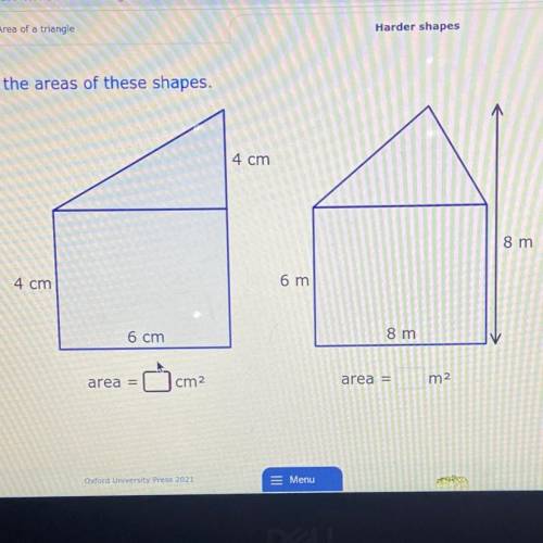 Find the area of these shapes
