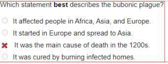 Which statement best describes the bubonic plague?