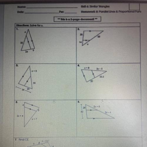 Unit 6 similar triangles homework 5 parallel lines & proportional parts answer key