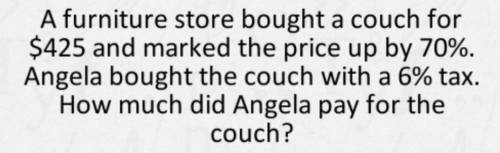 How much Angela payed for the couch