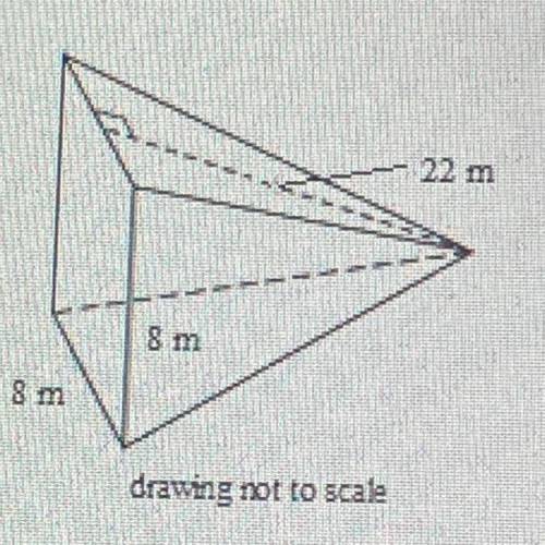 2. Find the lateral area of the pyramid to the nearest whole unit.

176 m2 
352 m2
704 m2
416 m2
(
