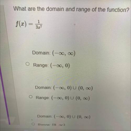 What are the domain and range of the function?
f(x) =1/3x^7