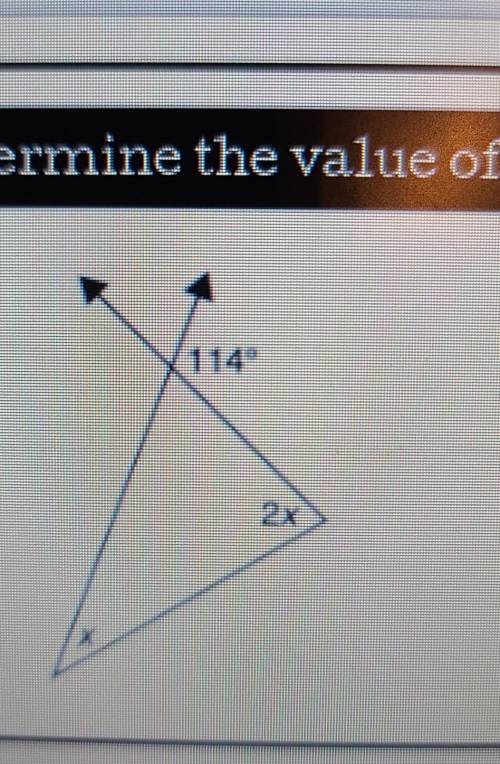 Determine the value of x?