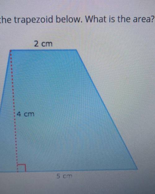 Look at the trapezoid below. What is the area?