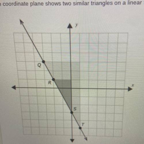 The coordinate plane shows two similar triangles on a linear function.

Use the Pythagorean Theore