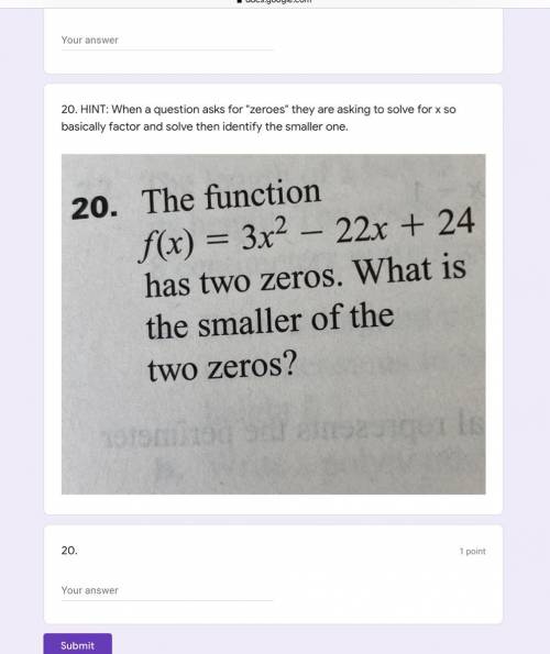 Can someone please help on number 20? WILL MARK YOU AS BRAINIEST. (can you also show how you do the