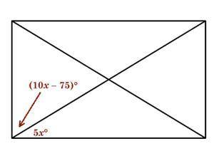 For what value of x is the figure a rectangle?
x=5
x=11
x=15
x=17