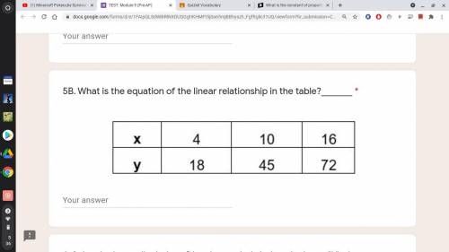 What is the equation of the linear relationship in the table?