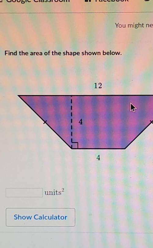 I am having trouble finding the area