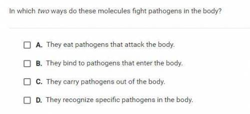 In which two ways do these molecules fight pathogens in the body?
please don't guess!