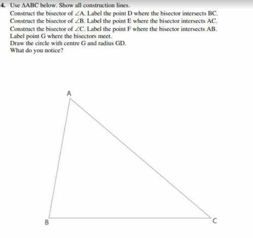 Pls help 
answer Q4 Use ABC below show all constructing lines