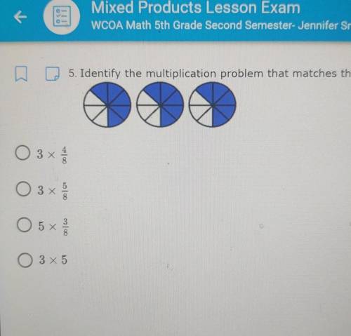Help is needed Identify the multiplication problem that matches this model