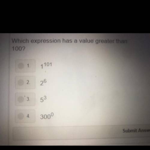 Which expression has a value greater than a 100