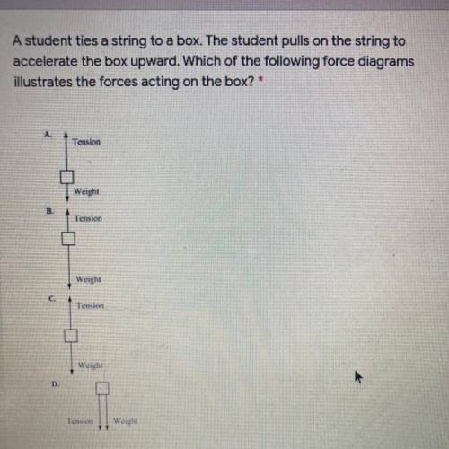 3 points

A student ties a string to a box. The student pulls on the string to
accelerate the box