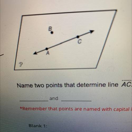 Name two points that determine line AC.