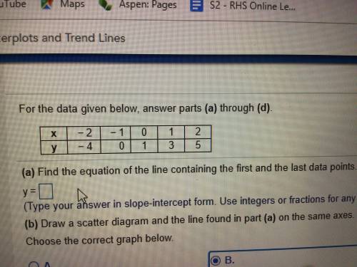 I need help with question A. Y= what????