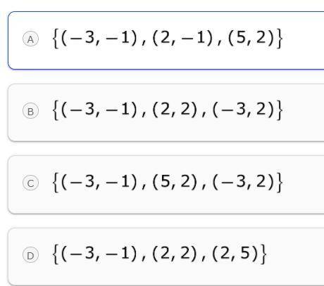 Which set of ordered pairs represents y as a function of x??