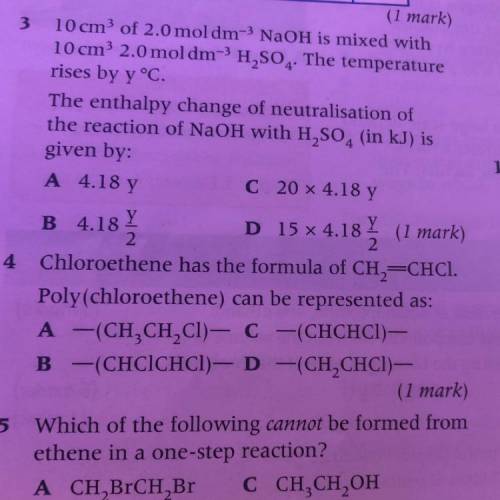 Chloroethene has the formula of CH2 == CHCl

Poly(chloroethene) can be represented as:
A) —(CH3CH2