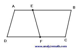 ABCD is a parallelogram such that AB is parallel to DC and DA parallel to CB. The length of side AB