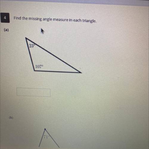 Missing measurements in each triangle