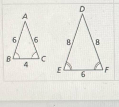 Are these triangles similar by AA, SAS, SSS, or not similar at all?