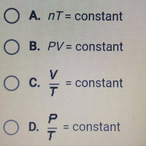 Which of the following is an expression of Charles's law?