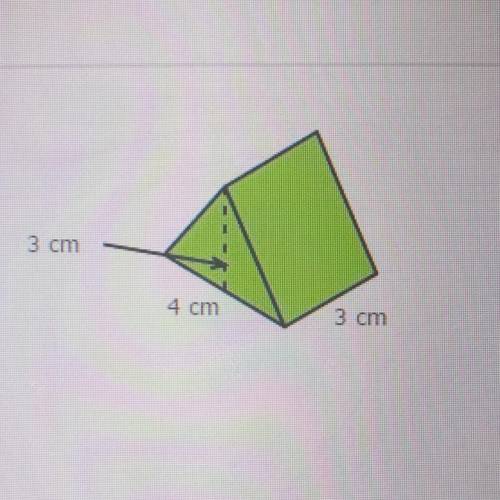 Find the volume of the triangular prism.

A)10 cm3
B)12cm3
C)18 cm3
D)36 cm3
PLEASE HELP