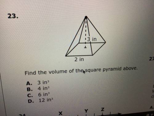 Can you help me with this it says find the volume of the quart pyramid above. Thank you:)
