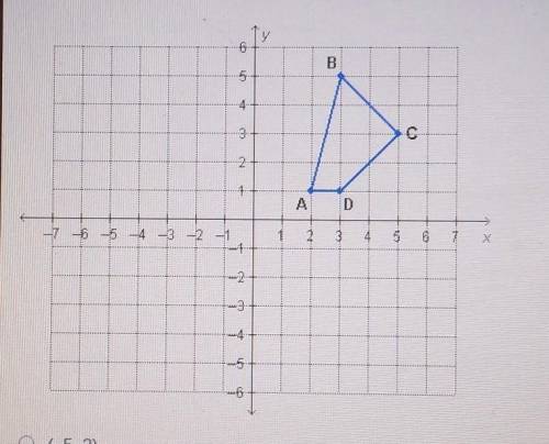 Which choice shows the coordinates of C' if the trapezoid is reflected across the y-axis?

A. (-5,