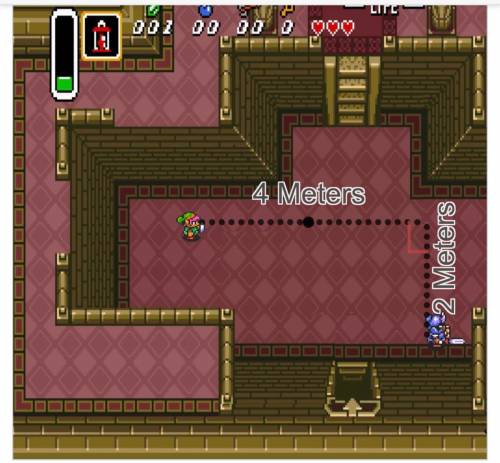 Find the distance from Link to the Blue Soldier so Link can attack.