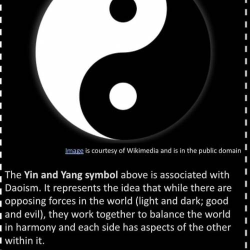 In regards to the Yin and Yang, explain what it means when it says “each side has aspects of the ot
