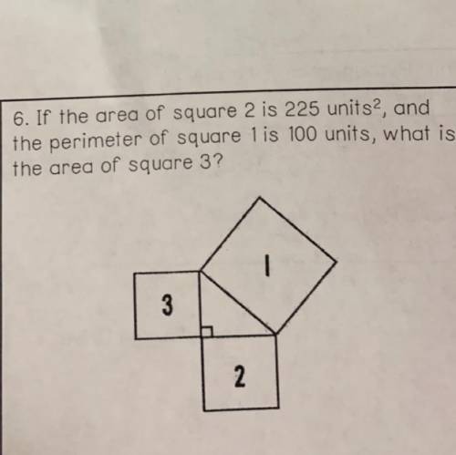 If the area of square 2 is 225 units^2, and the perimeter of square 1 is 100 units, what is the are