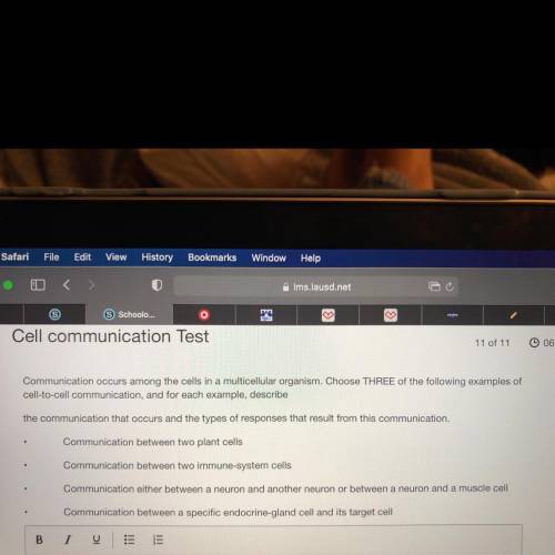 CELL COMMUNICATION TEST PLEASE HELP ASAP