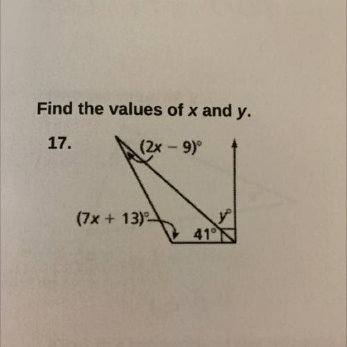 Please help, find values x and y